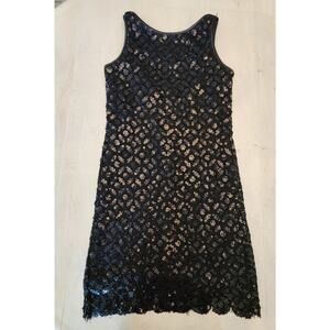 Maggy London Women's Black Sequin Sleeveless Dress SZ 4 Cocktail